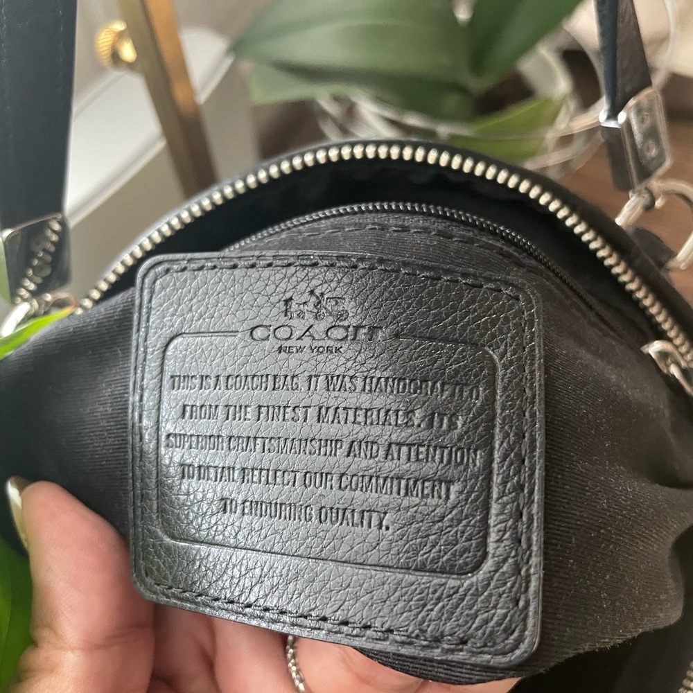 Coach Black/Charcoal Signature Shoulder Bag with Crossbody Strap - Picture 11 of 14